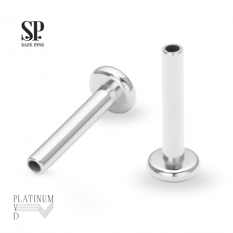 Threadless Labret without ball (Platinum PVD)