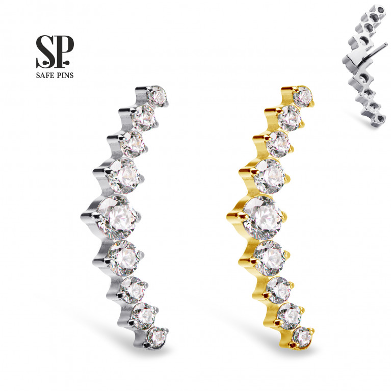 Threadless Great Prium Cluster with Clear CZ