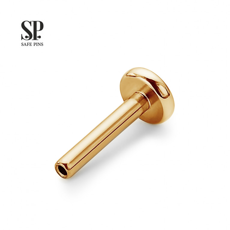 Threadless Labret without ball (Gold PVD) disc 2.5-3 mm