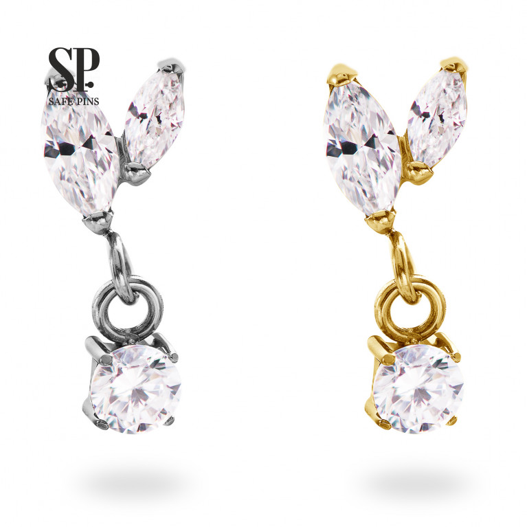 Sprig Small Dangle top with Clear CZ