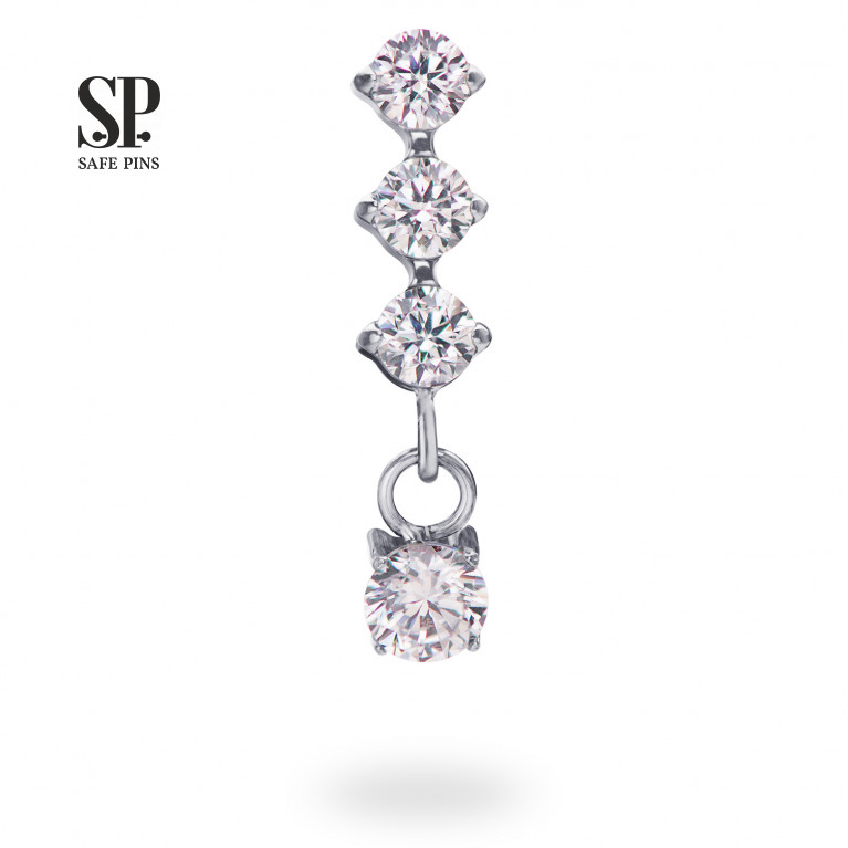 Dangle top with Clear CZ (Prong)