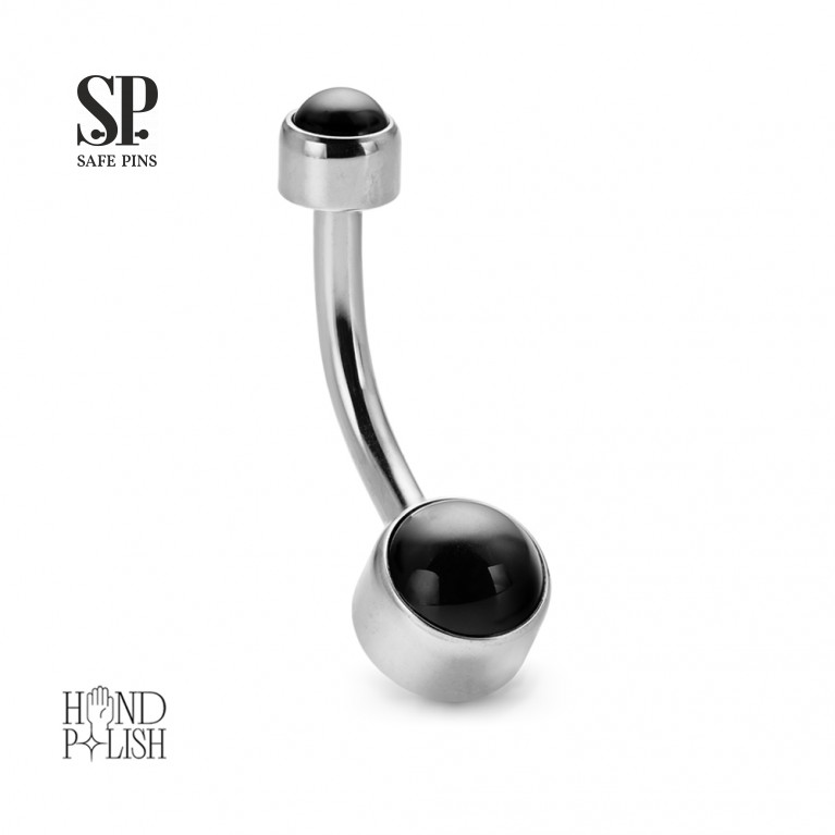Internal double banana with Black Onyx disc 4/6 mm (HP)