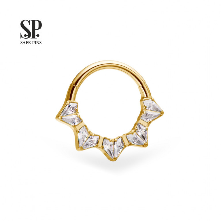 Hinged Segment Сlicker Crown with CZ (Gold PVD)