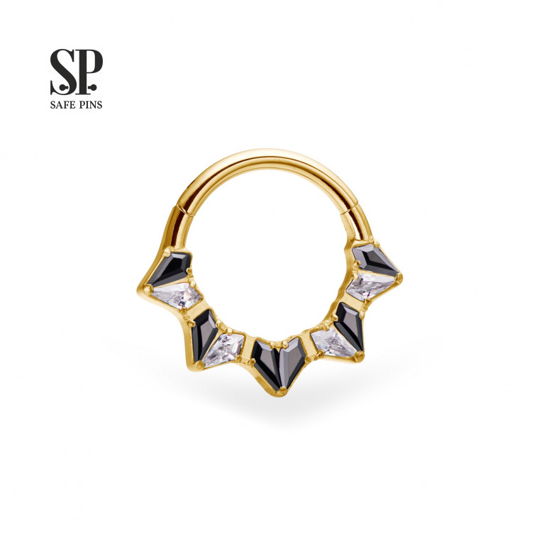 Hinged Segment Сlicker Crown with CZ (Gold PVD)