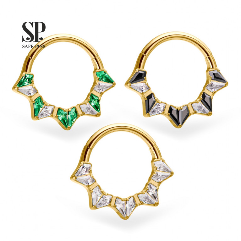 Hinged Segment Сlicker Crown with CZ (Gold PVD)