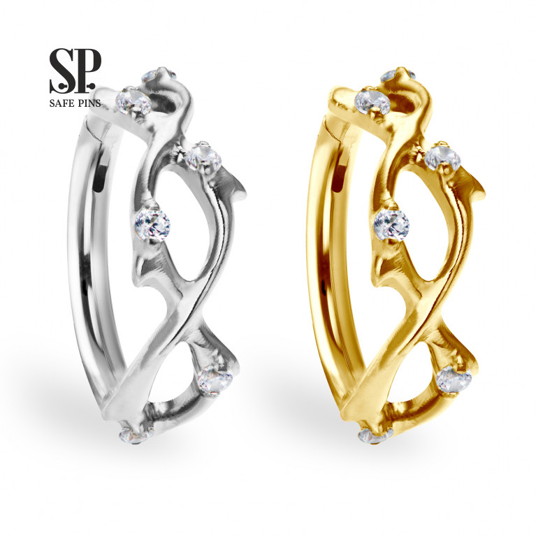 Hinged Segment Сlicker Coil with Clear CZ