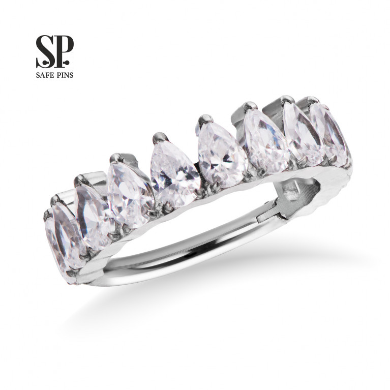 Hinged Segment Сlicker Marquise Row with Clear CZ