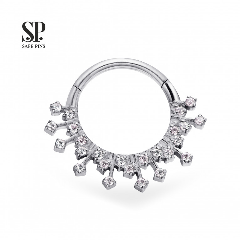 Hinged Segment Сlicker Radiant with Clear CZ