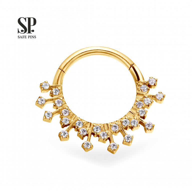 Hinged Segment Сlicker Radiant with Clear CZ