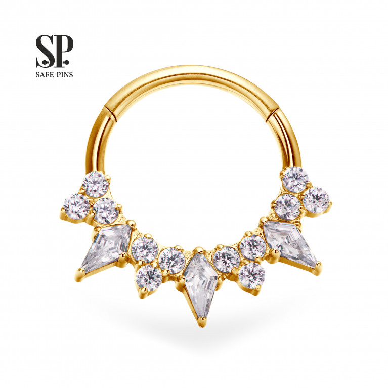 Hinged Segment Сlicker Rhombus with Clear CZ