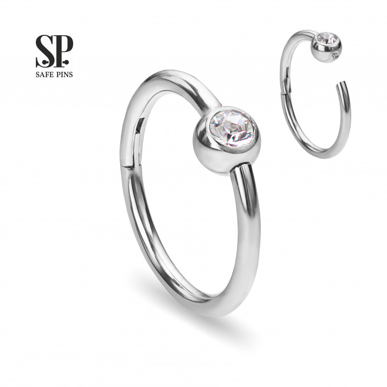 Hinged Segment Сlicker Ball with Swarovski Crystal