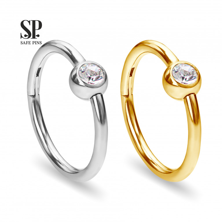 Hinged Segment Сlicker Ball with Swarovski Crystal