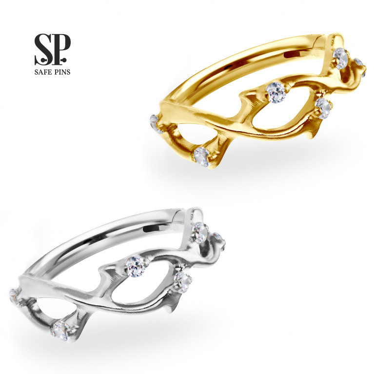 Hinged Segment Сlicker Coil with Clear CZ