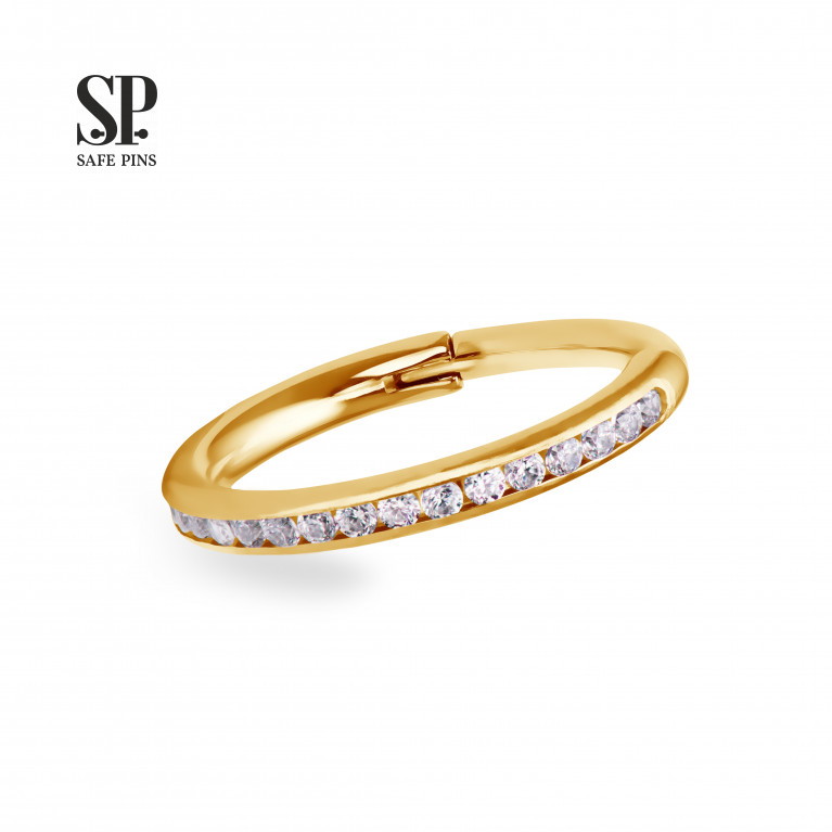 Hinged Segment Сlicker Rail with Clear CZ