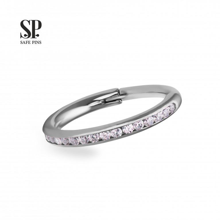 Hinged Segment Сlicker Rail with Clear CZ