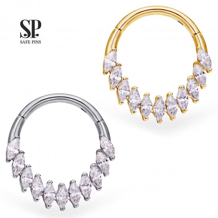 Hinged Segment Сlicker Marquise (ver. 2) with Clear CZ