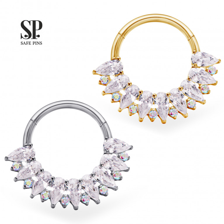 Hinged Segment Сlicker Pears AB with CZ