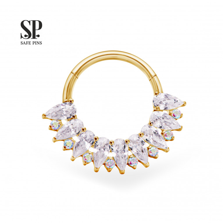 Hinged Segment Сlicker Pears AB with CZ