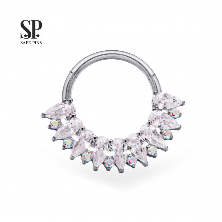 Hinged Segment Сlicker Pears AB with CZ