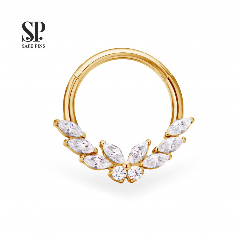 Hinged Segment Сlicker Marquise Butterfly with Clear CZ