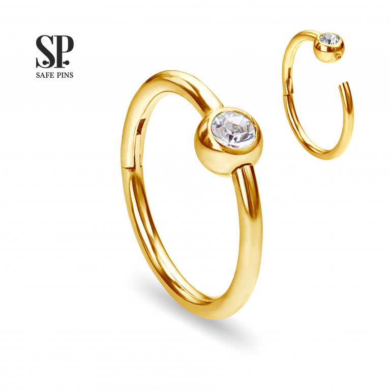 Hinged Segment Сlicker Ball with Swarovski Crystal