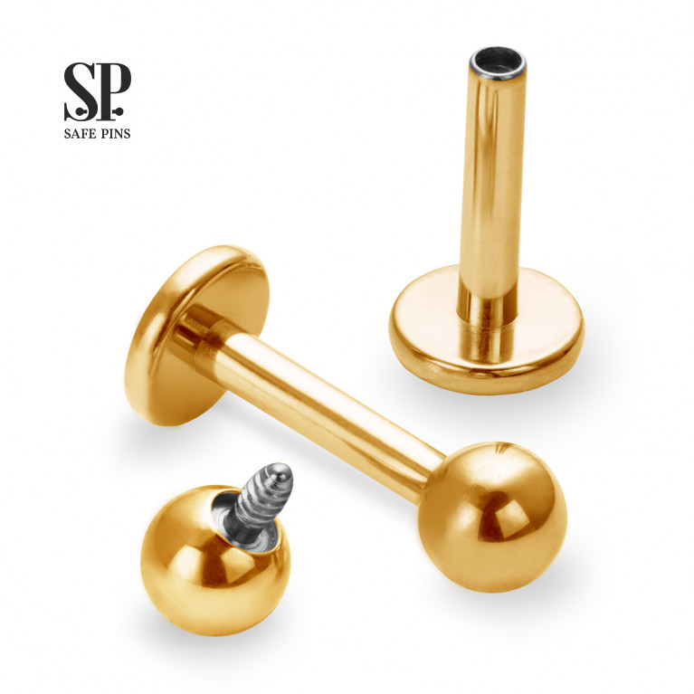 Internal Labret Gold PVD (disc 4 mm)