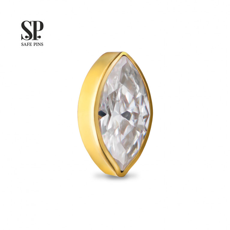 Single Marquise top with Clear CZ (Gold PVD)