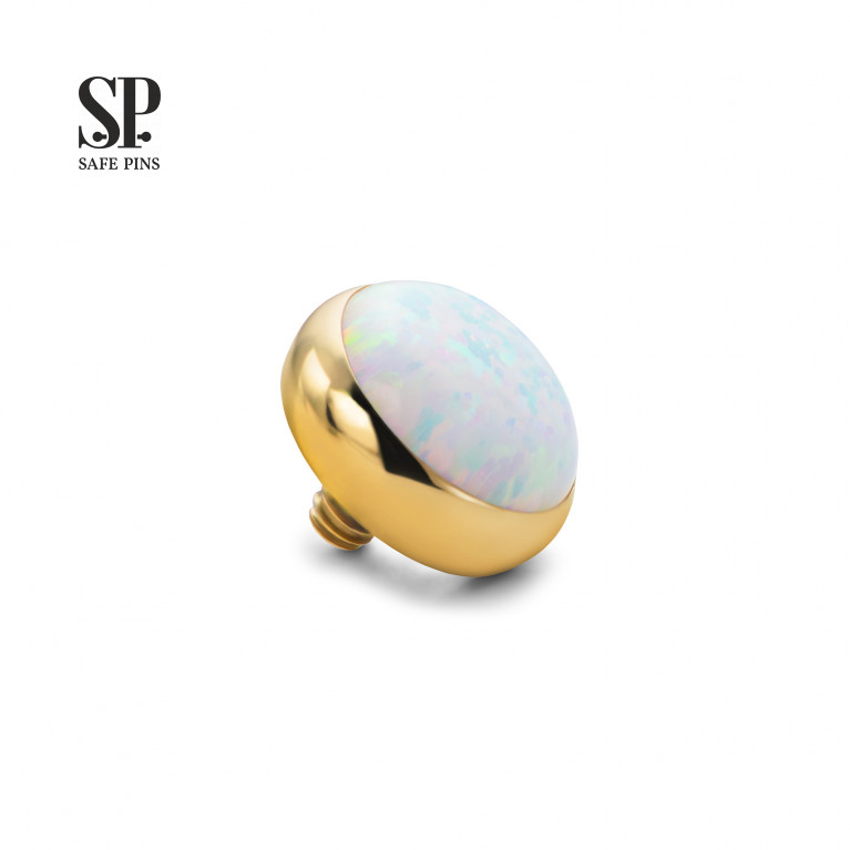 White opal flat top (Gold PVD)