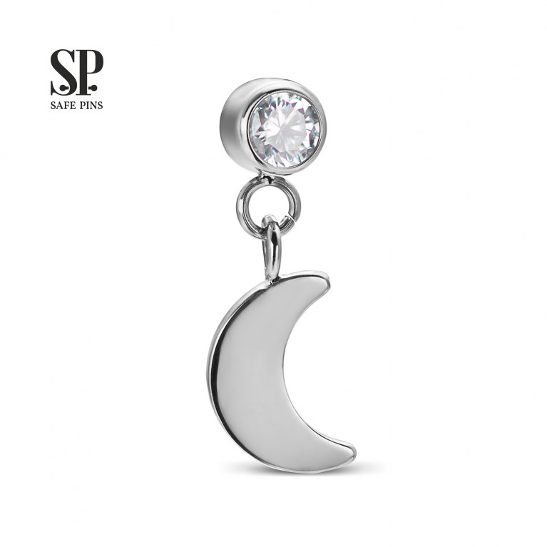 Dangle top with Clear CZ (Moon)