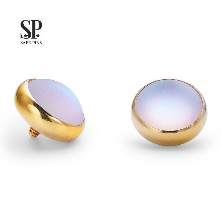 Frosted Opalite Stone flat top (Gold PVD)