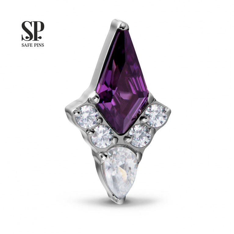 Purple North Star top with CZ crystals