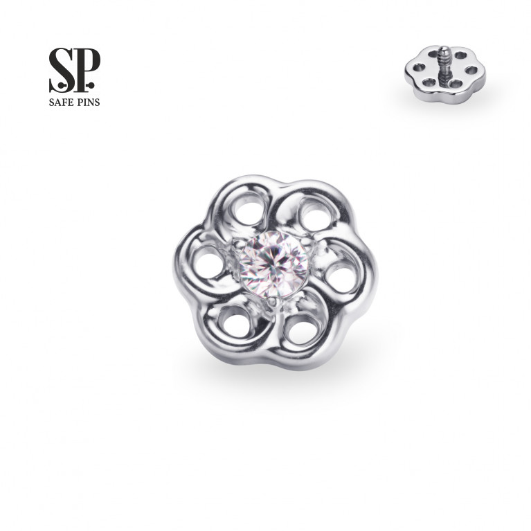 Swirl top with Clear CZ