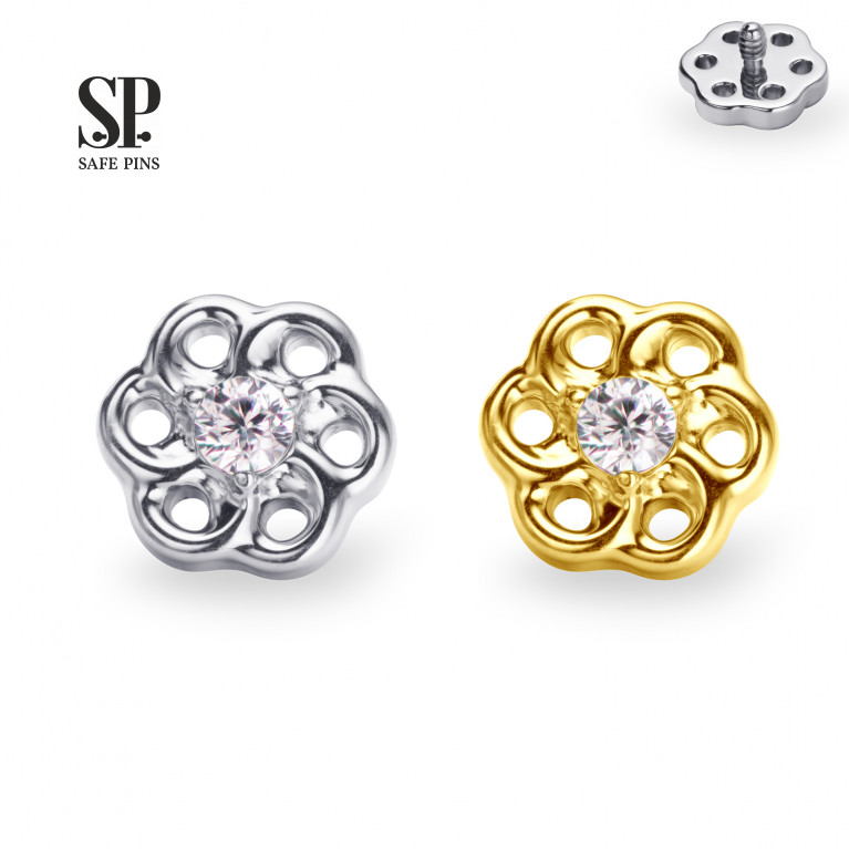 Swirl top with Clear CZ
