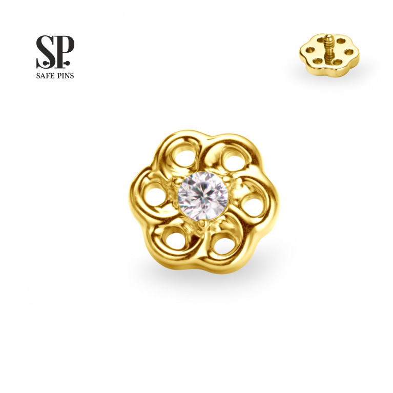 Swirl top with Clear CZ