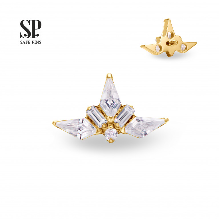 Rhombus Cluster with CZ (Gold PVD)