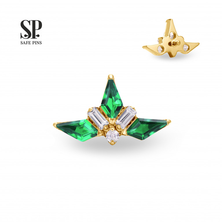 Rhombus Cluster with CZ (Gold PVD)