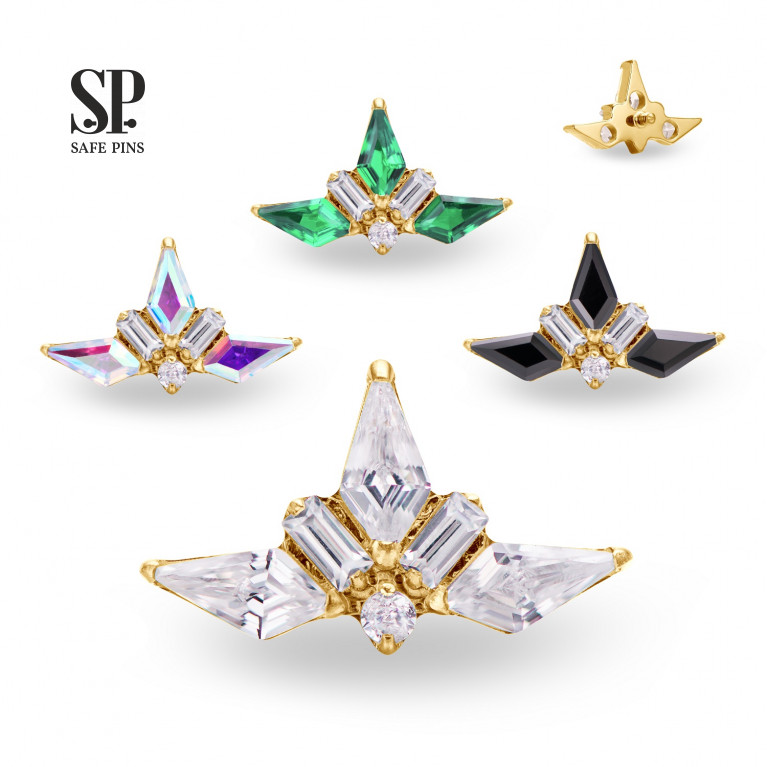 Rhombus Cluster with CZ (Gold PVD)