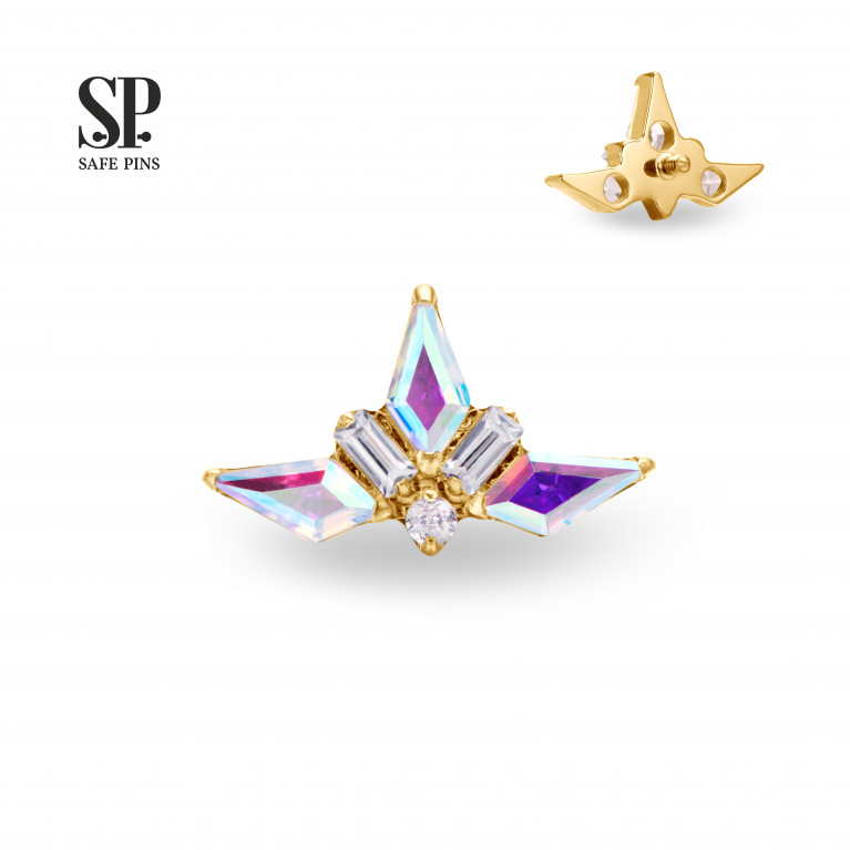 Rhombus Cluster with CZ (Gold PVD)