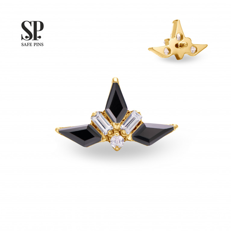 Rhombus Cluster with CZ (Gold PVD)