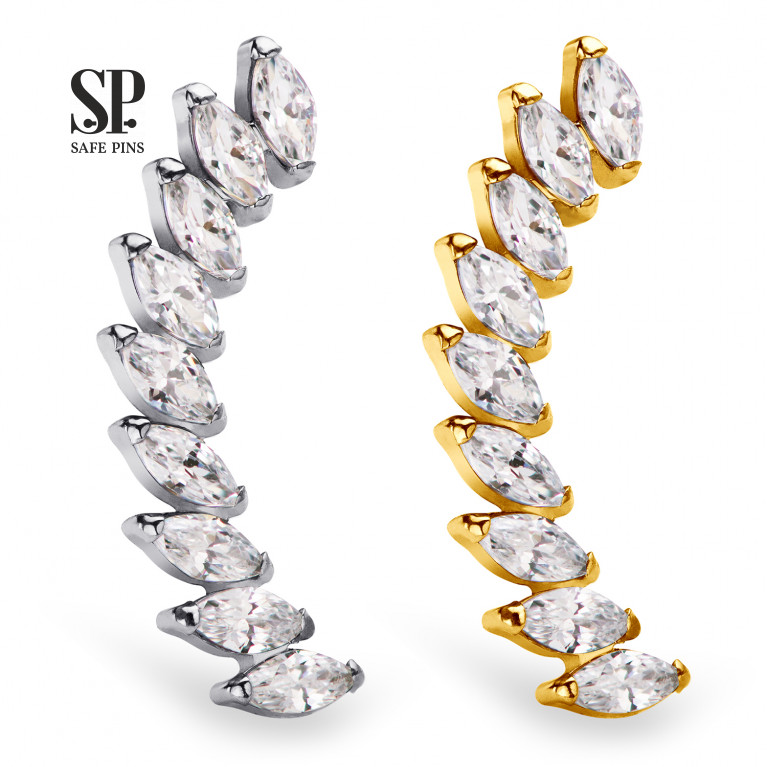 Nine Marquise Cluster with Clear CZ