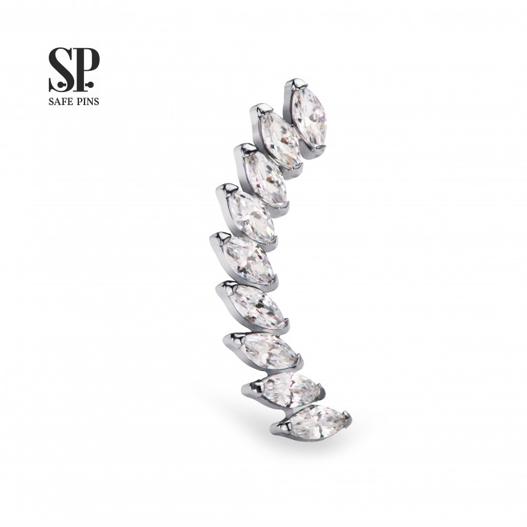 Nine Marquise Cluster with Clear CZ