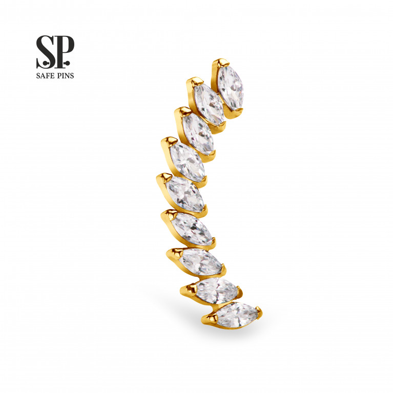 Nine Marquise Cluster with Clear CZ