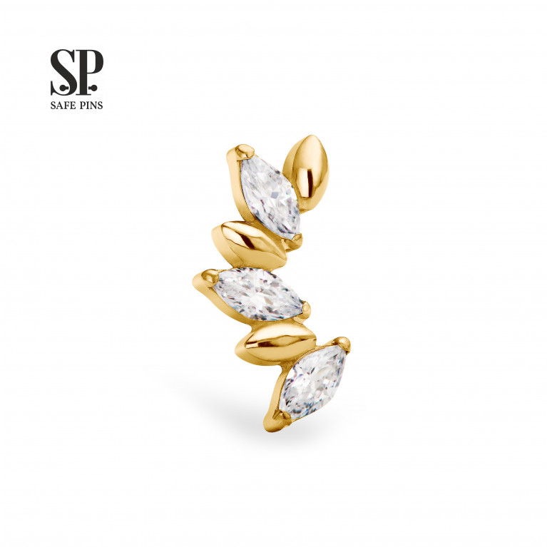 Marquise Grains Cluster with CZ