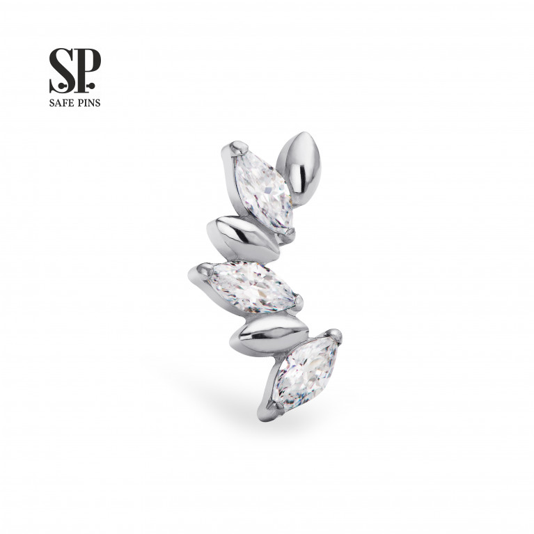 Marquise Grains Cluster with CZ