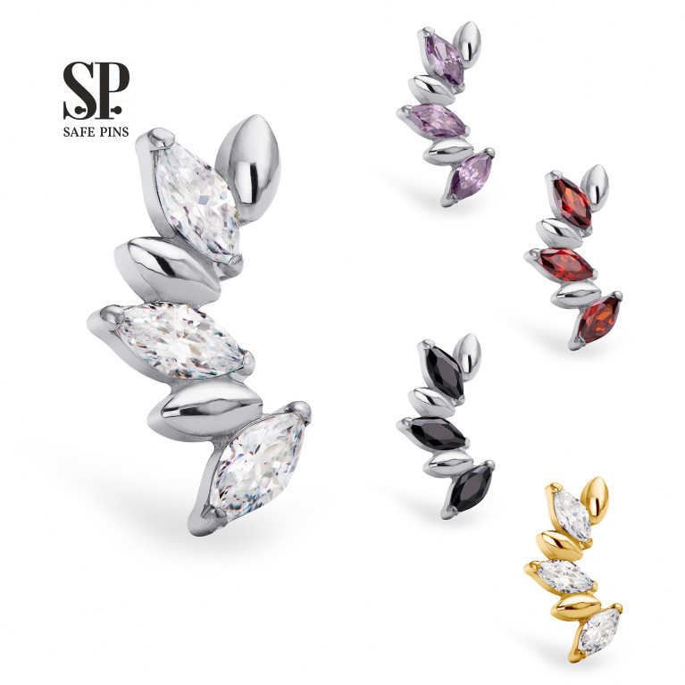 Marquise Grains Cluster with CZ