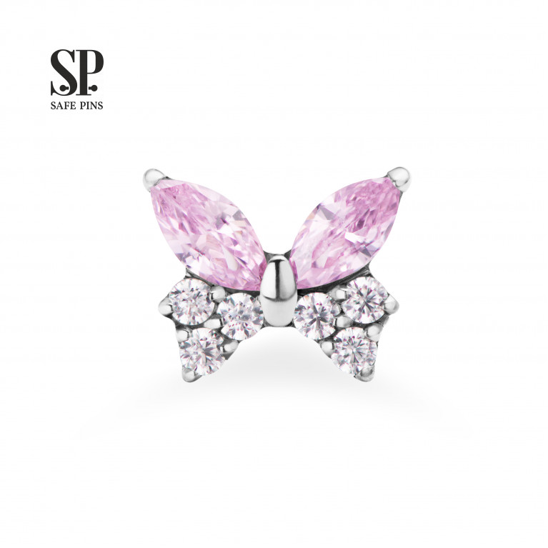 Butterfly top with CZ crystals