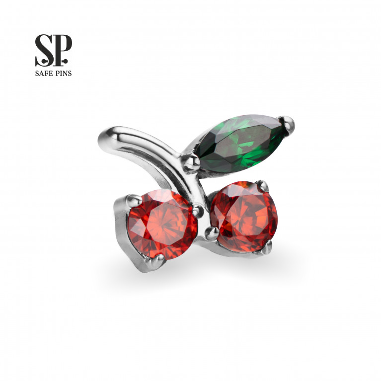 Cherry top with CZ crystals (ver. 2)