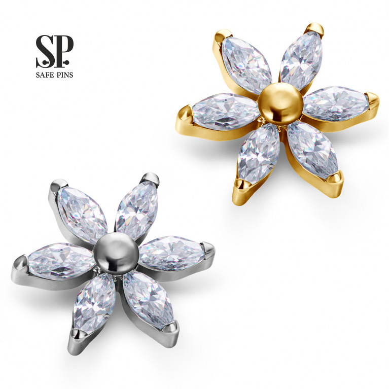 Marquise Snowflake top with Clear CZ