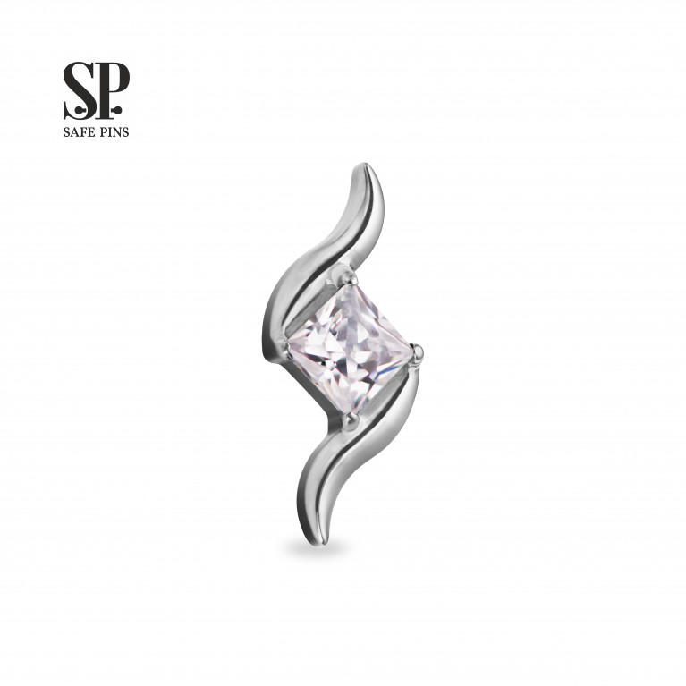 Wave top with CZ crystals