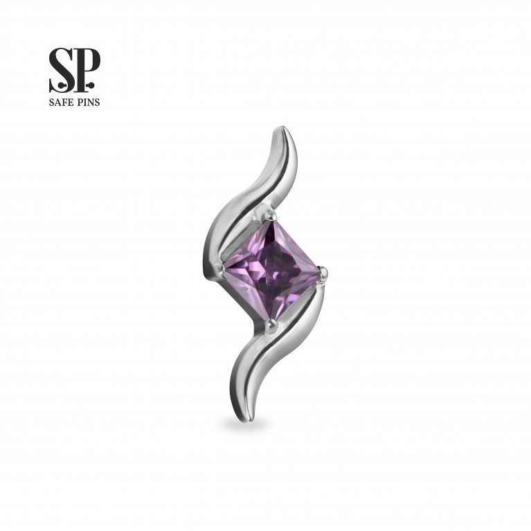 Wave top with CZ crystals